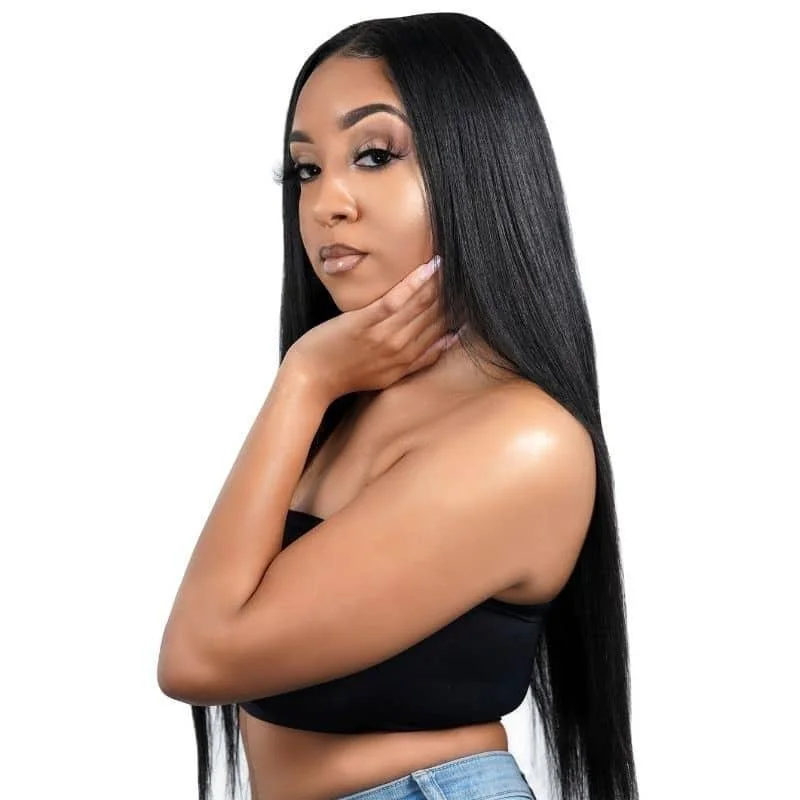 Brazilian - human - hair wig with a full and voluminous look18" Straight 13x4 HD Lace Front Wig SALE