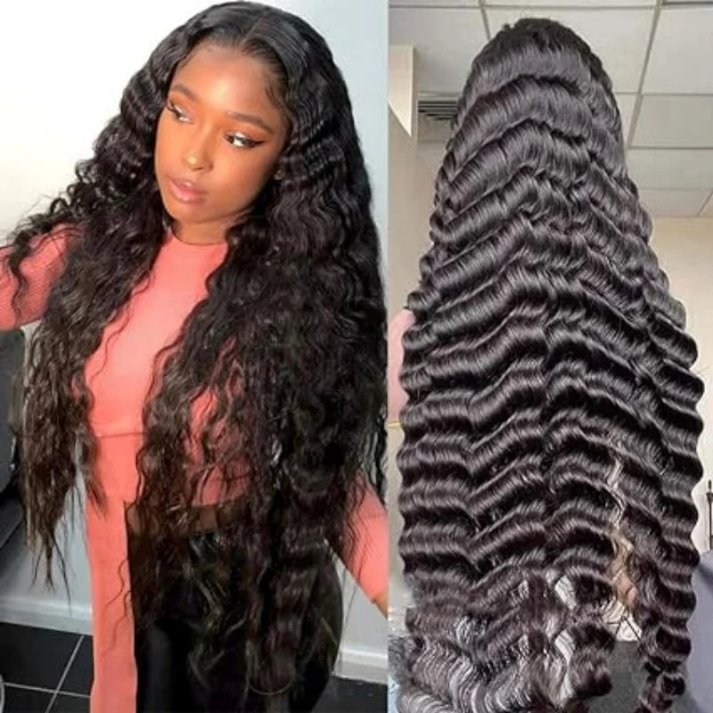 Malaysian - human - hair wig with a smooth and silky texture200% Density 20 Inch 13x4 loose deep wave Lace Front Human Hair for Women