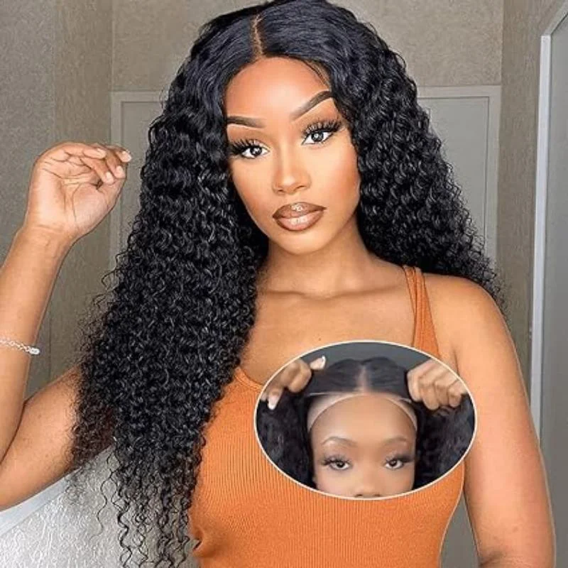 Malaysian - human - hair wig with a smooth and silky texture20Inch Pre Plucked Pre Cut for beginners 13x4 Kinky curly Lace Front Wigs Human Hair