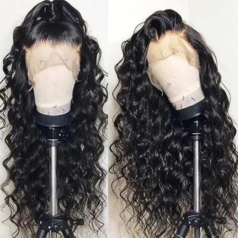 Human - hair wig with a wavy texture for a beachy and relaxed lookSleek and Chic with FAYUAN Pre Plucked Loose Deep Wave Lace Closure Wig