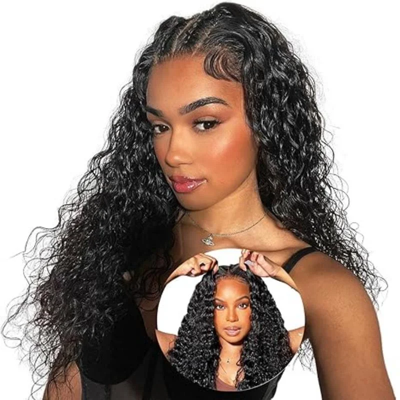 Virgin - human - hair wig with a natural - looking texture for a luxurious feelEffortless Waves with FAYUAN Breathable Deep Wave Glueless Lace Wig for Ladies