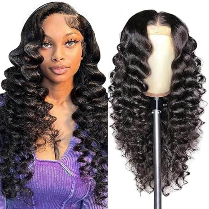 Human - hair wig with a side - part for a more flattering appearanceSlay the Day with Confidence - Try FAYUAN Pre Plucked Loose Deep Wave Lace Wig