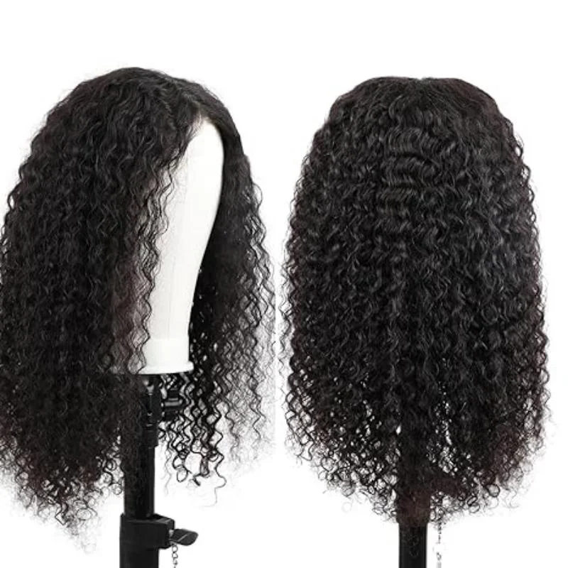 Human - hair wig with a pre - bleached knot for a natural - looking scalpTake Your Style to the Next Level - Try FAYUAN Pre Cut Kinky Curly Lace Wig