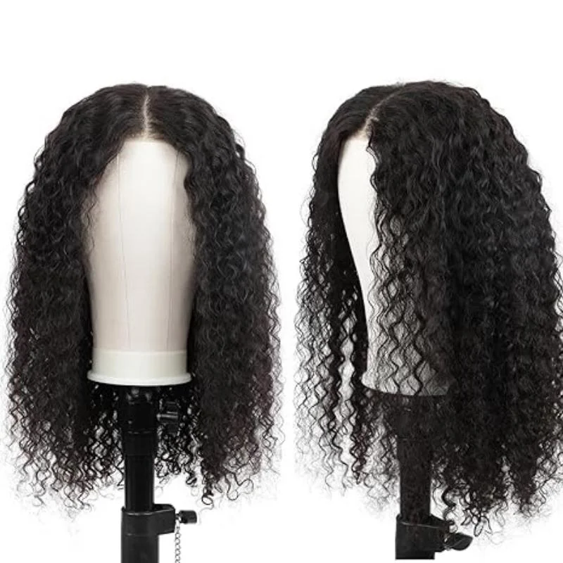 Human - hair wig with a curly texture for a bold and stylish choiceGame-Changing Convenience: Glueless Wear and Go Lace Kinky Curly Wig