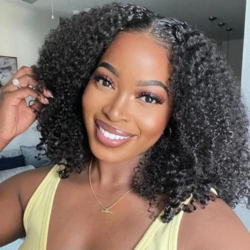 Human - hair wig with a side - part for a more flattering appearanceSleek and Natural: FAYUAN Pre Plucked Straight Kinky Curly Lace 100% Human Hair