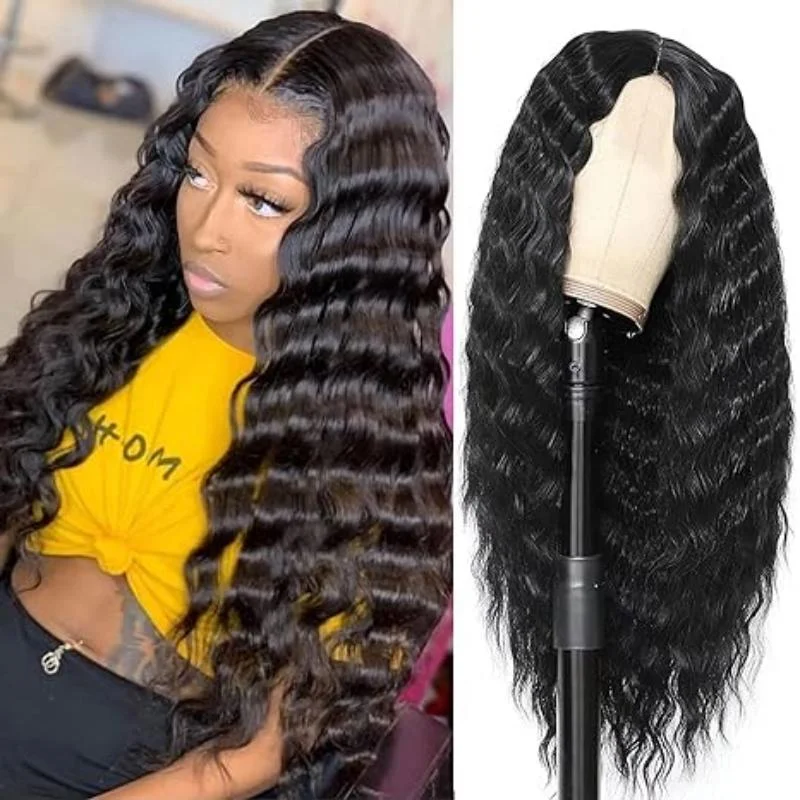 Brazilian - human - hair wig with a full and voluminous lookAchieve Effortless Style with FAYUAN 100% Human Hair Loose Deep Wave Lace Wig