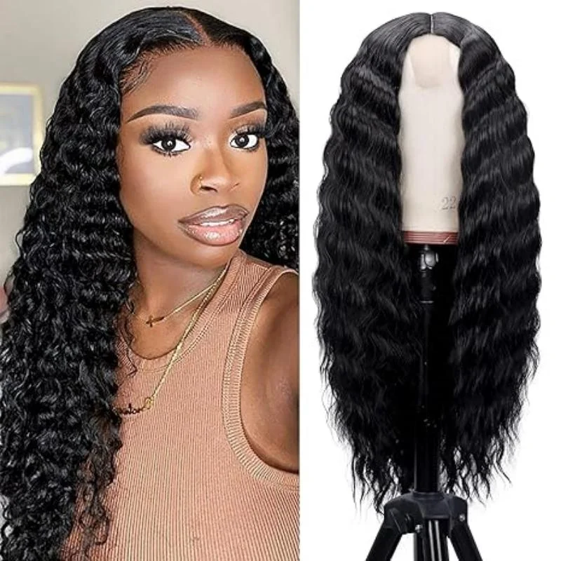 Human - hair wig with a 180 - density for a full and thick appearanceNatural Look Guaranteed: No Glue No Gel Pre Plucked Loose Deep Wave Lace Wig