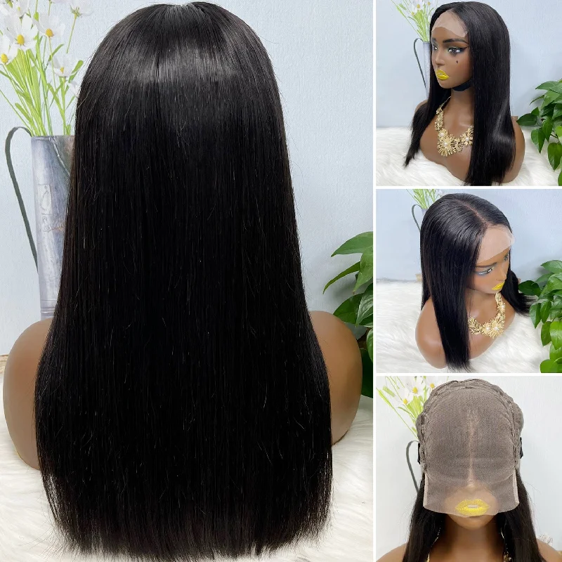 Human - hair lace wig for a luxurious and natural feel5*5  Bob Wig  Virgin Human Hair Lace Wigs 16 inch 250% Density