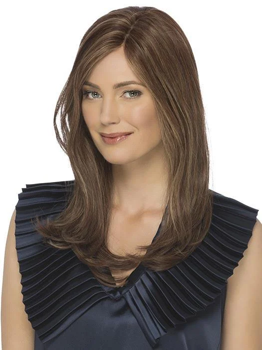 Human - hair wig with a side - part for a more flattering appearanceAngelina