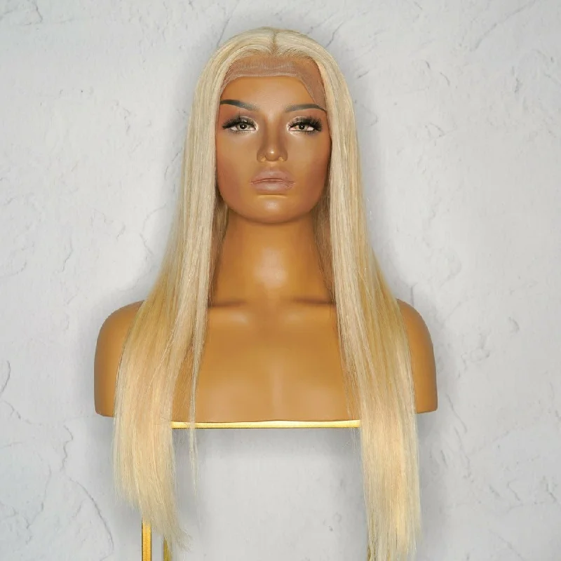 Indian - human - hair wig with a natural - looking shineASHANTI Blonde Human Hair Lace Front Wig