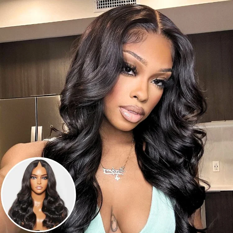 Human - hair wig with a silk - base cap for a comfortable and smooth feelBeginner Friendly Glueless Loose Body Wave V Part Wig 100% Human Hair