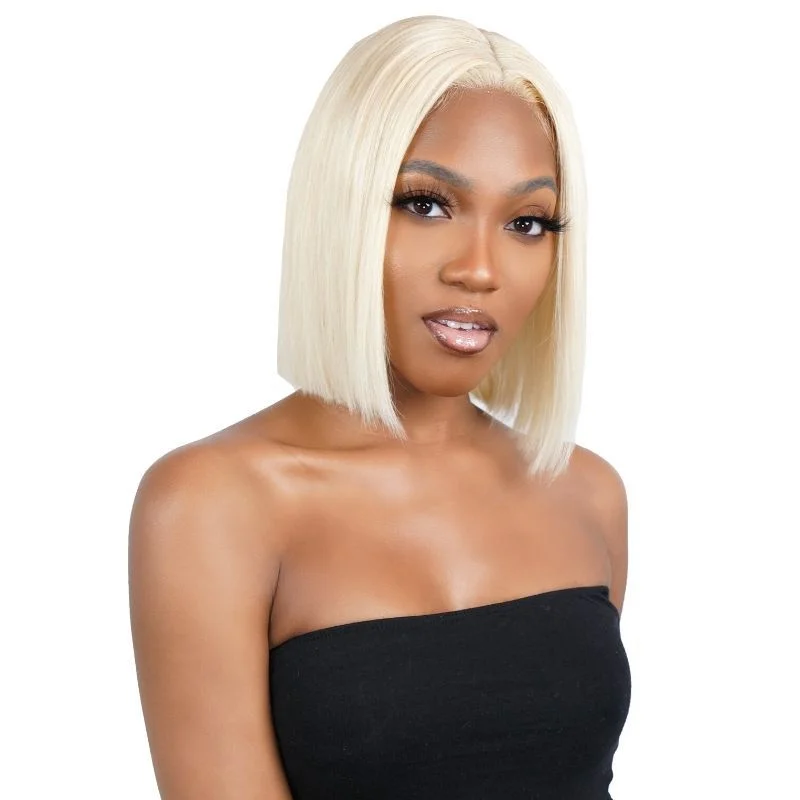 Indian - human - hair wig with a natural - looking shineBlonde Straight 13x4 Transparent Bob Wig