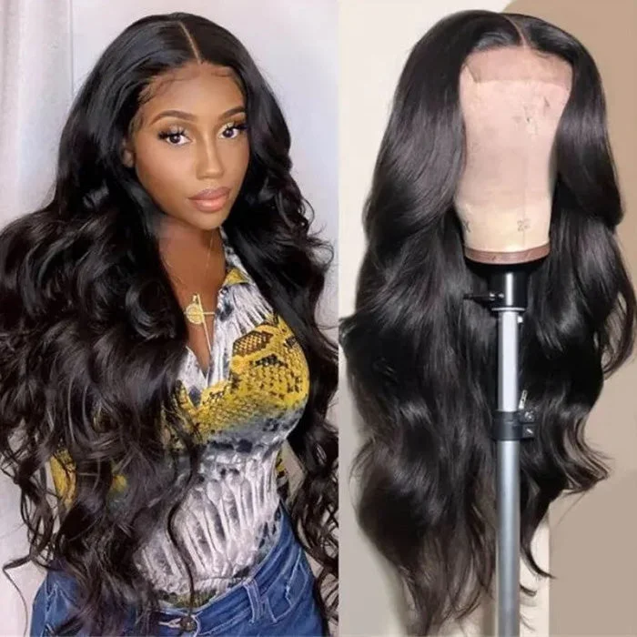 Human - hair wig with a silk - base cap for a comfortable and smooth feelBody Wave 4x4 Lace Closure Wigs Pre Plucked Affordable Human Hair Wigs