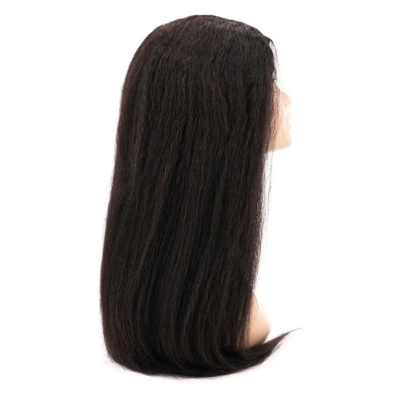 Human - hair wig with a straight texture for a sleek and minimalist lookBrazilian Kinky Straight U-Part Wig