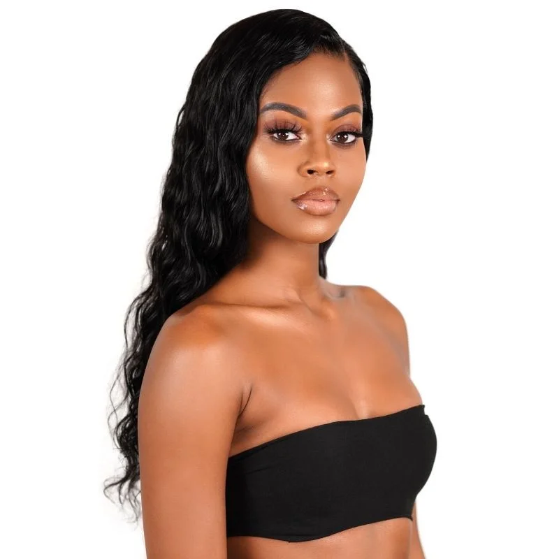 Malaysian - human - hair wig with a smooth and silky textureBrazilian Loose Wave 13x4 Transparent Lace Front Wig