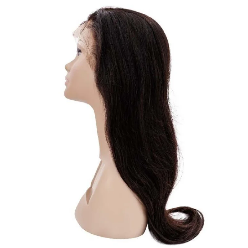 Human - hair wig with a natural - looking root for a more realistic lookBrazilian Silky Straight Full Lace Wig