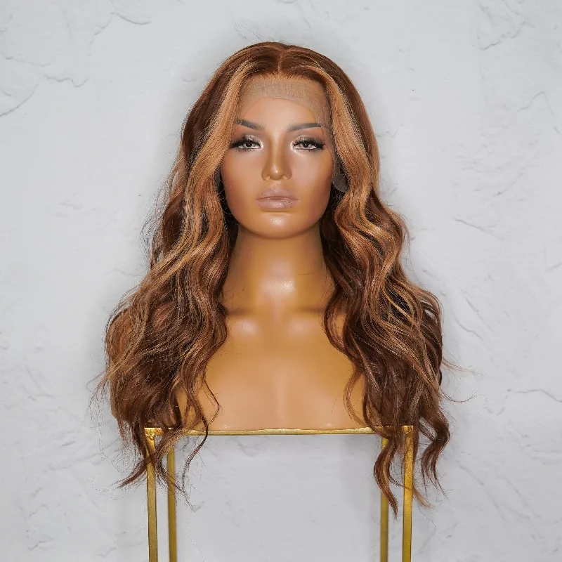 Human - hair wig with a pre - bleached knot for a natural - looking scalpCHARLIE Brown Human Hair Lace Front Wig