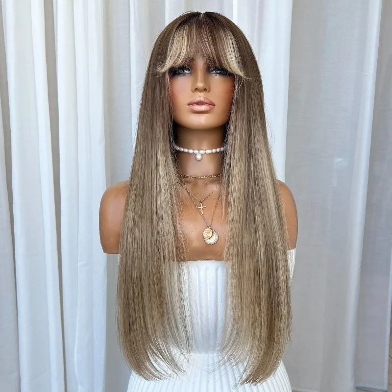 Lace wig with a honey - blonde color for a warm and sunny appearanceELISE | HD FULL LACE STRETCH CAP