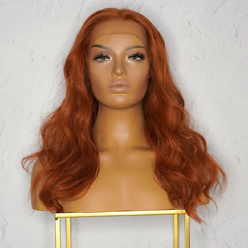 Peruvian - human - hair wig with a soft and manageable feelERIKA Ginger Human Hair Lace Front Wig