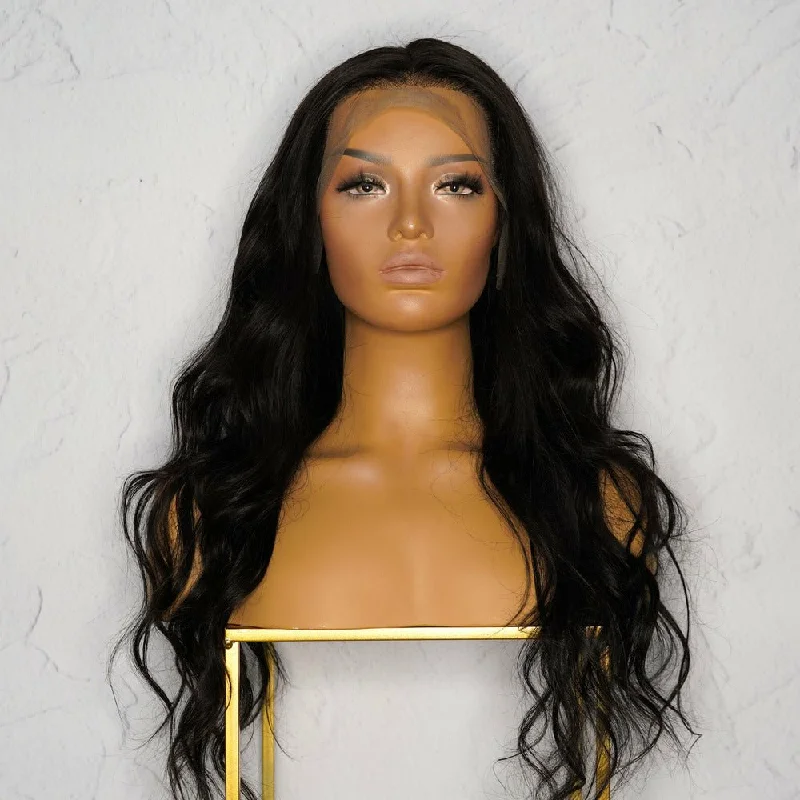 Peruvian - human - hair wig with a soft and manageable feelGABRIELLE 2.0 Black Human Hair Lace Front Wig