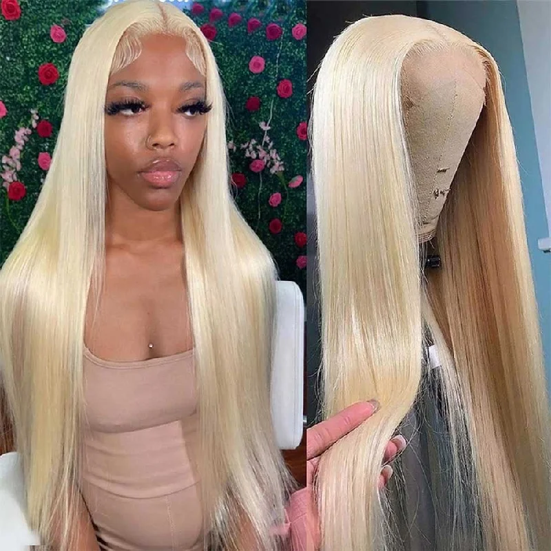 Colored wig with a wavy texture for a beachy and fun lookSUPER DEAL ! Hot Star 613 Blonde HD Transparent 13x4 13x6 Lace Front Straight Human Hair Wigs