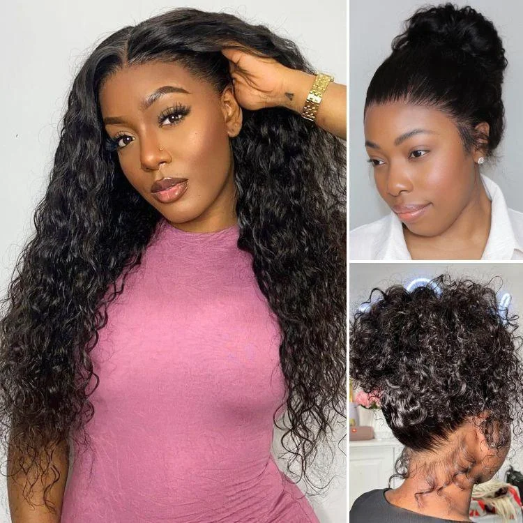 Peruvian - human - hair wig with a soft and manageable feelWater Wave 360 Lace Long Wig 100% Human Hair Pre-bleached & Pre-plucked