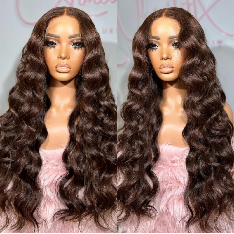 Lace wig with a side - part for a more flattering lookWOWANGEL #4 Brown 7x7 HD Lace Closure Wig Parting Max Glueless Wig