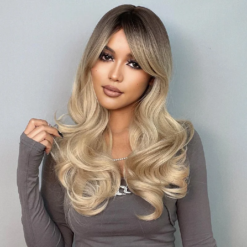 Human - hair colored wig for a natural and luxurious feel23 Inches Soft Curls Synthetic Wigs  - Sereia