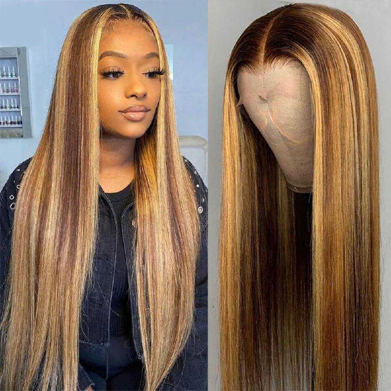 Colored wig with a wavy texture for a beachy and fun look13x6 Lace Front Highlight Wig Human Hair Wig 13x4x1 T Part Lace Wig 16-30 INCH