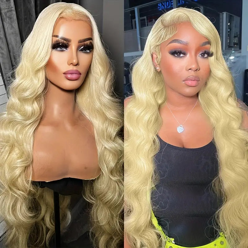 Colored wig with a straight texture for a sleek and minimalist lookGlueless Blonde Lace Front Wig Brazilian Hair Body Wave HD Lace Wigs Pre Plucked and Bleached