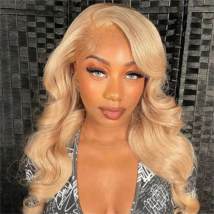 Colored wig with a pre - plucked hairline for a more natural lookFABA Honey Blonde Color Body Wave Wig 360 Transparent Lace Front Wigs 150% / 180% Density Wig