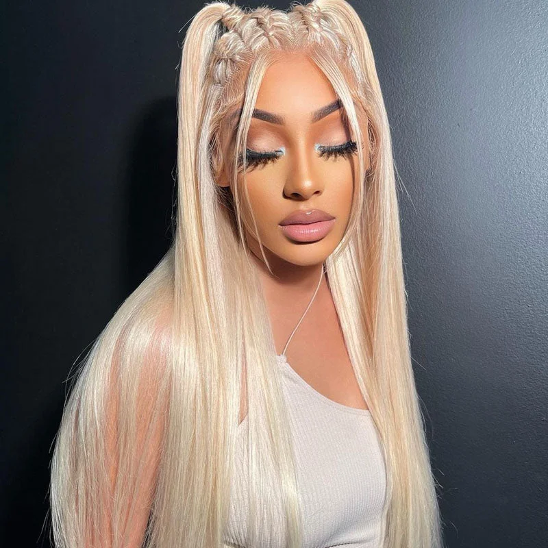 Colored wig with a curly texture for a bold and stylish choice#613 Blonde Wig Color Straight Wig 150% Density Human Hair Wig 4*4/13*4/13*6 Lace Front Wig