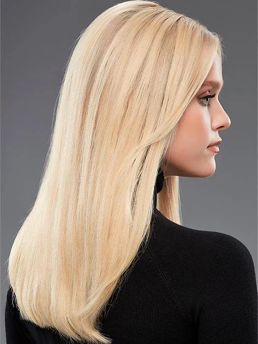 Long - length wig in a jet - black color for a classic appearanceeasiPieces 16" L x 6" W | Remy Human Hair Piece (1 Piece)