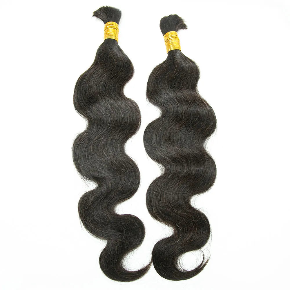 Micro braided wigs for a delicate and intricate style#2 Dark Brown Body Wave Bulk Human Braiding Hair