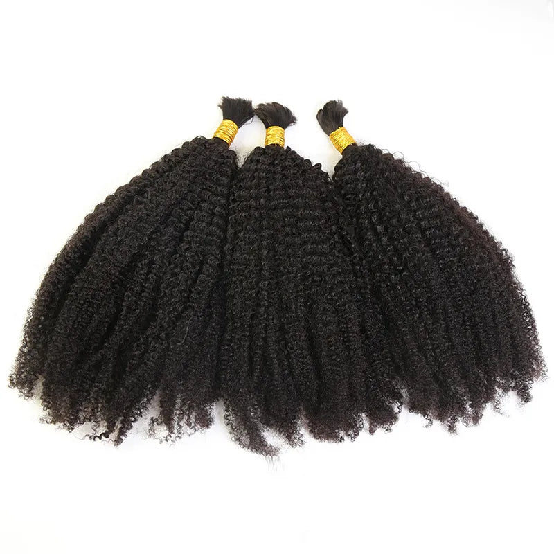 Braided wigs with a 180 - density for a full and thick appearanceAfro Kinky Curly Bulk Hair Extensions for Braiding