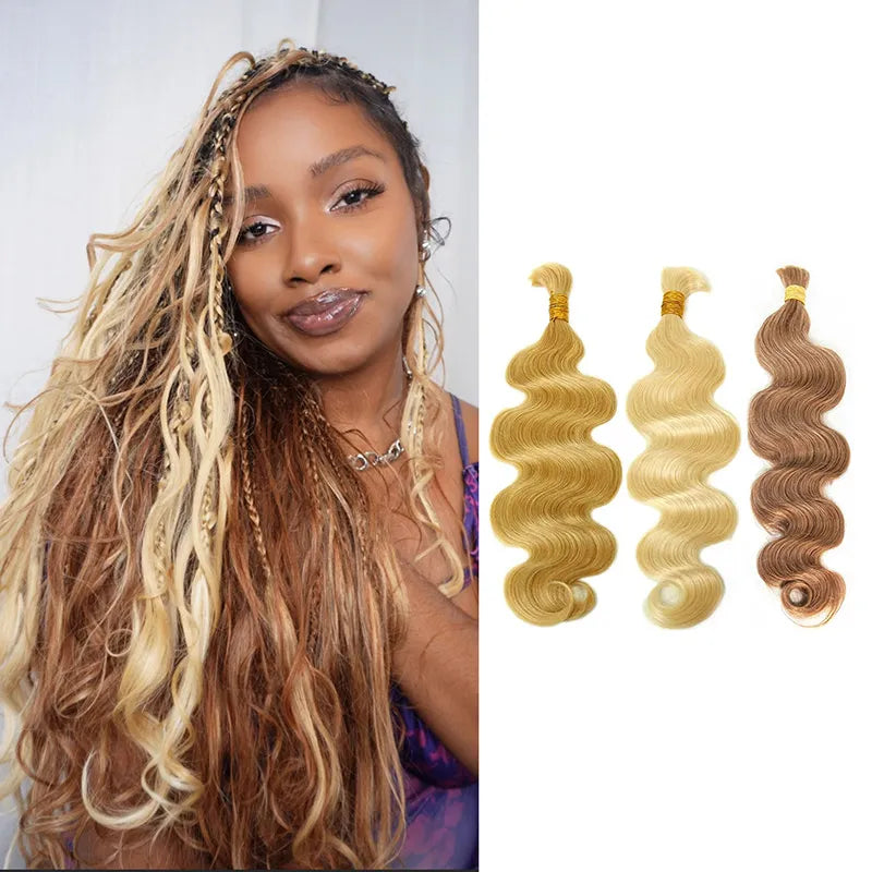 Child - friendly braided wigs with a soft and gentle feelBlonde Boho Goddess Human Hair Curls Set