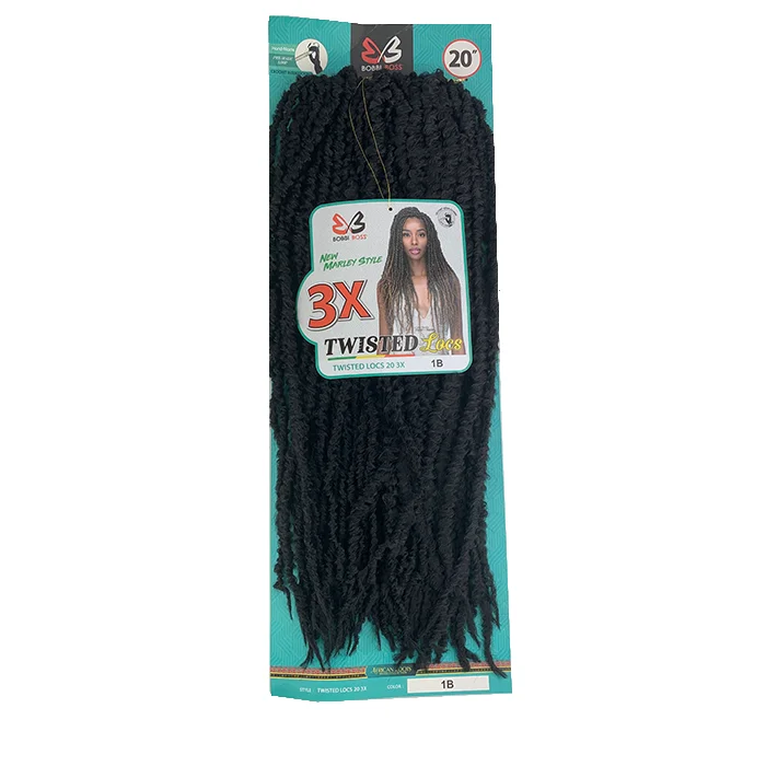 Braided wigs with a middle - part for a classic and elegant styleBobbi Boss Braids – 3X Twisted Locs 20"