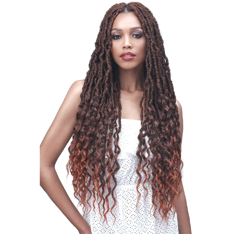 Braided wigs with a side - part for a flattering lookBobbi Boss Synthetic Crochet Braids - 2X Wavy Nu Locs 28"