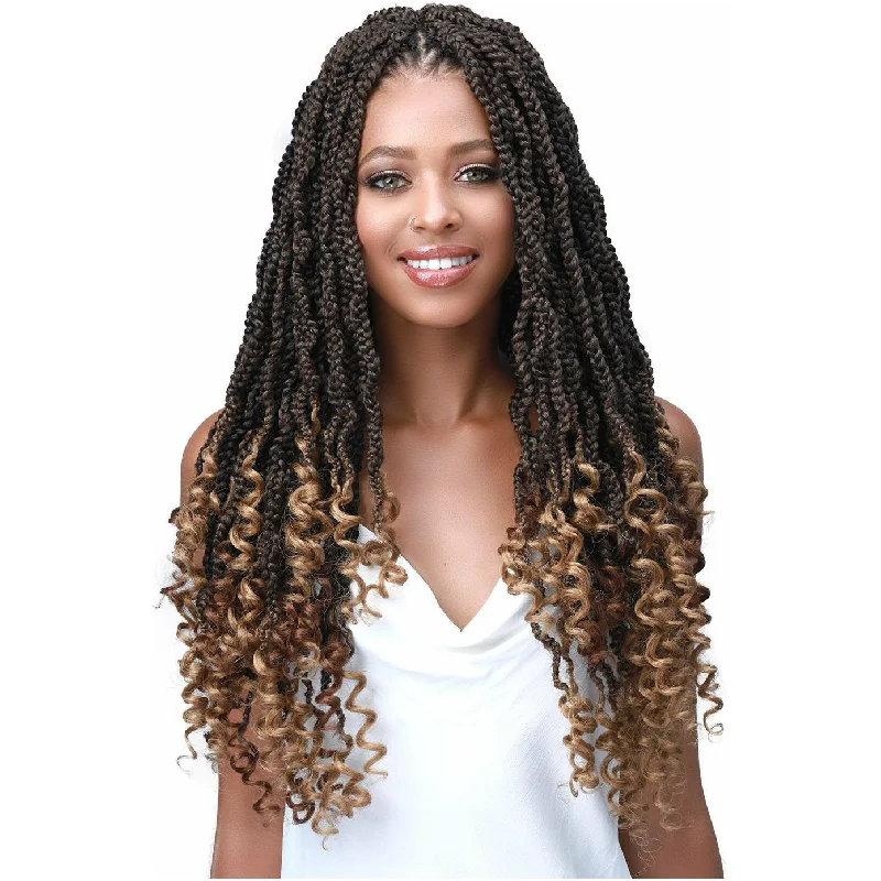 Heat - resistant braided wigs for styling flexibilityBobbi Boss Synthetic Crochet Braids - 2X Wavy Senegal Box Braid Curly Tips 18"