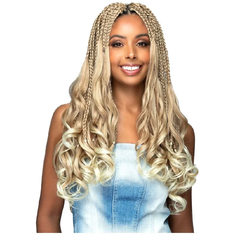 Kinky braided wigs with a tight curl pattern for authenticityBobbi Boss Synthetic Pre-Stretched Braids - 3X Romance Curl 20"