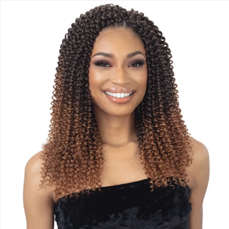 Braided wigs with a water - wave texture for a unique lookFreeTress Synthetic Crochet Braids - 3X Pacific Curl 12"