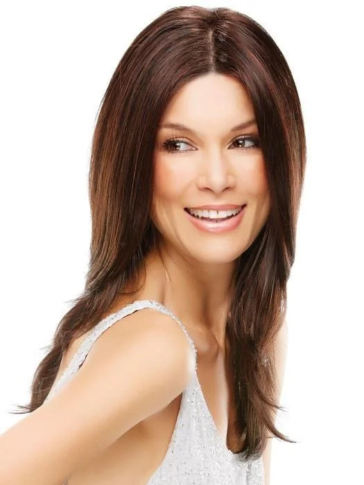 Long - length wig with a side - swept bang for a sophisticated lookCourtney | Synthetic Lace Front Wig (Mono Top)