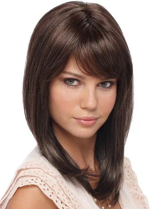 Long - length wig with a curly fringe for a playful and youthful vibeDakota by Estetica | Mono Top | CLOSEOUT