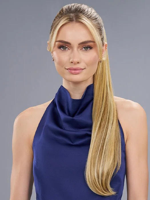 Long - length wig with a middle - part for a classic and elegant styleEasiPony Long Wavy HD | Synthetic Ponytail