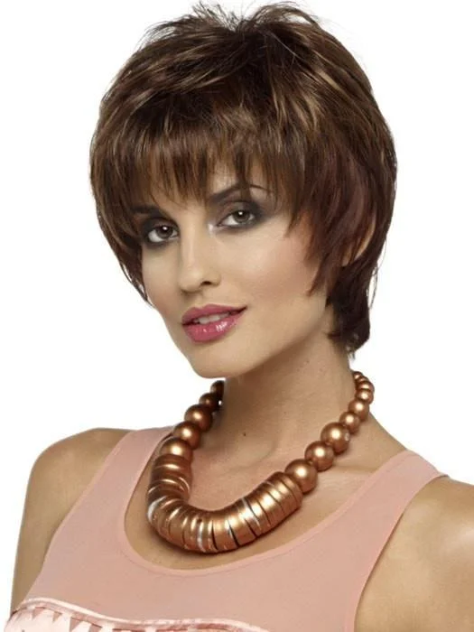 Long - length wig with a side - swept bang for a sophisticated lookElle | Synthetic Wig (Basic Cap)