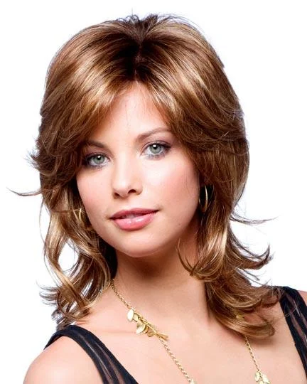 Long - length wig with a pre - plucked hairline for a more natural lookFarrah by Noriko | Layered Synthetic Wig | CLOSEOUT