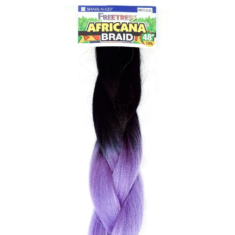 Long - length braided wigs for a glamorous and voluminous styleFreeTress Braids – Africana Braid 48" (OM3TPLUM & OM3TCOOLBL only)