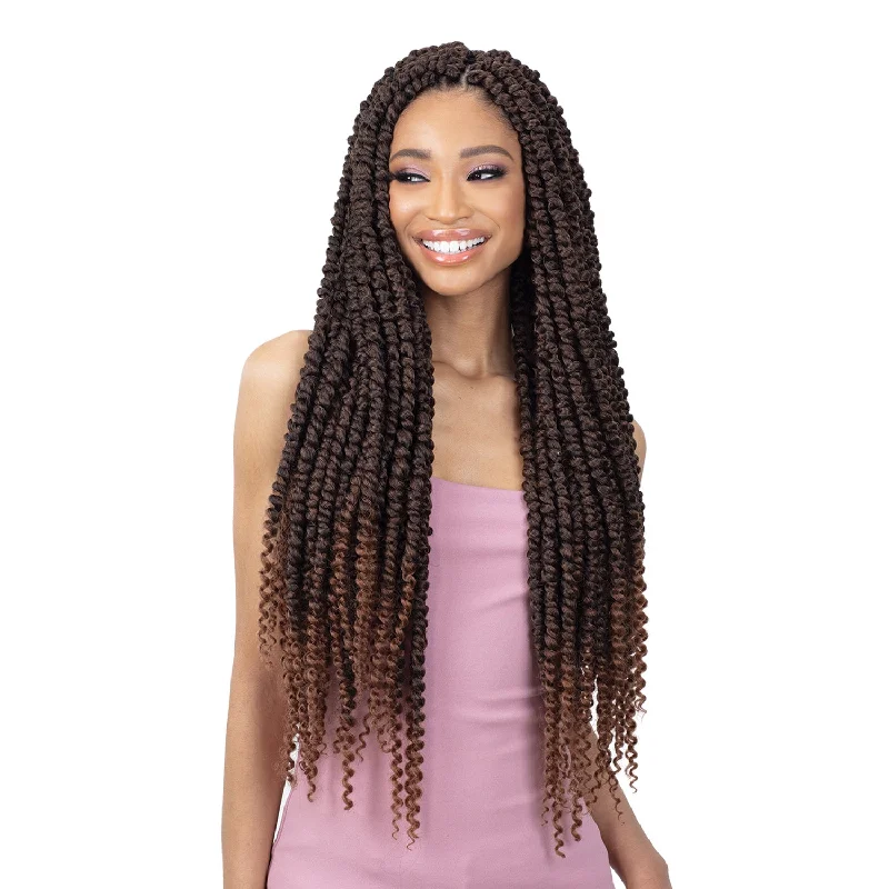 Long - length braided wigs for a glamorous and voluminous styleFreeTress Synthetic Braids - 3X Large Passion Twist 24"