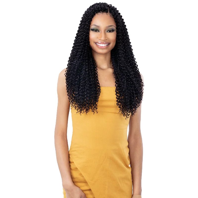 Micro braided wigs for a delicate and intricate styleFreeTress Synthetic Crochet Braid - 3X Pacific Curl 18"