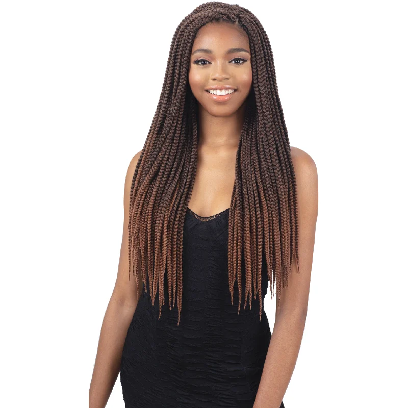 Long - length braided wigs for a glamorous and voluminous styleFreeTress Synthetic Crochet Braids - 3X Individual Box Braid 22"